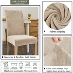 housse chaise velours doux moderne élastique beige gris ajustée chaise mariage banquet