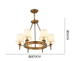lustre tissu bronze doré lumières classique vintage salon chambre coucher