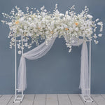 arche décorative mariage fleurs artificielles roses blanches classique romantiqueextérieur usage décoration maison