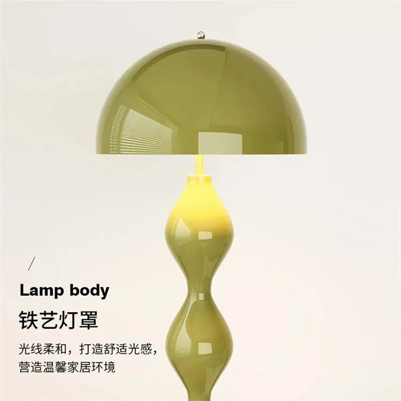 lampe sol moderne spirale vert olive bleu marine rouge abat jour fer abs pvc