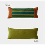 taies d'oreiller décoratives rayées contemporain bleu rouge beige marron vert orange polyester respectueux environnement