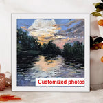 cadre photo noir blanc moderne peinture paysage fleurs architecture