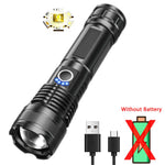 lampe torche noire rechargeable usb texturée rainures moderne robuste anneau serrage cordon