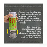 lampe gaz camping verre transparent moderne petite taille cartouche gaz instructions