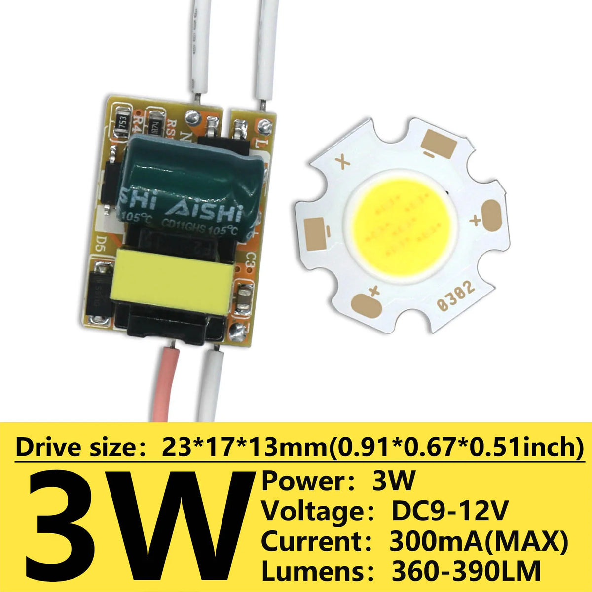 kits led puissants 3w 5w 7w 10w blanc froid neutre chaud 300ma