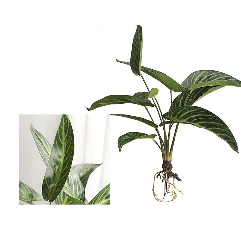 plantes artificielles vertes feuilles soie decoration extérieur moderne minimaliste