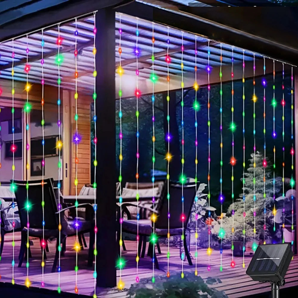 guirlande lumineuse multicolore 300leds solaire moderne extérieur halloween noël