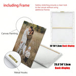 tableau photo famille champ herbes haute cadre bois clair décoration intérieure impression toile