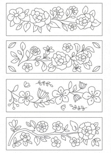 feuilles adhésives broderie motifs floraux fleurs feuilles branches classiques différentes couleurs solubles eau bricolage