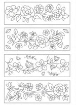 feuilles adhésives broderie motifs floraux fleurs feuilles branches classiques différentes couleurs solubles eau bricolage