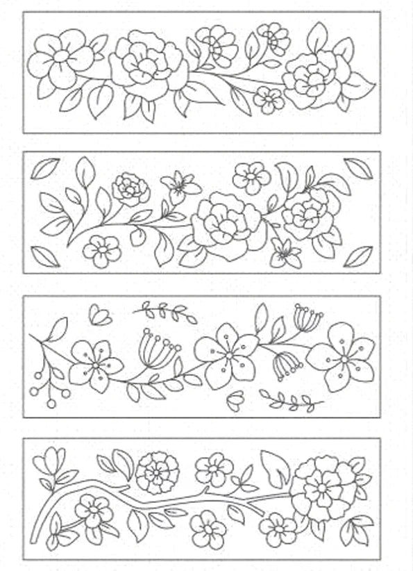 feuilles adhésives broderie motifs floraux fleurs feuilles branches classiques différentes couleurs solubles eau bricolage