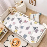 matelas bébé 120x60cm double faces motifs animaux doux rose blanc bleuclair