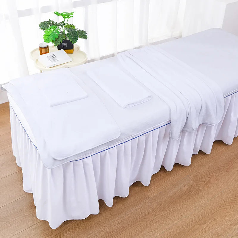 serviettes massage microfibre douce absorbante moderne élastique set cinq pièces beigeclair