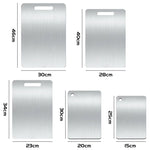 planche découper acier inoxydable lisse moderne poignées intégrées argenté utilitaire double face qualité alimentaire