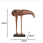 sculpture moderne cheval cuir marron décoration intérieure art abstrait animal compagnie ornement fixe sans