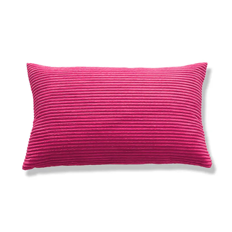 coussin velours rayé marron clair simple imperméable respectueux environnement 30x50cm maison