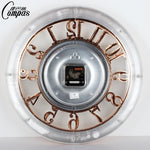horloge murale quartz transparente classique noir doré argenté chiffres romains cadran quadrillé sans fixation