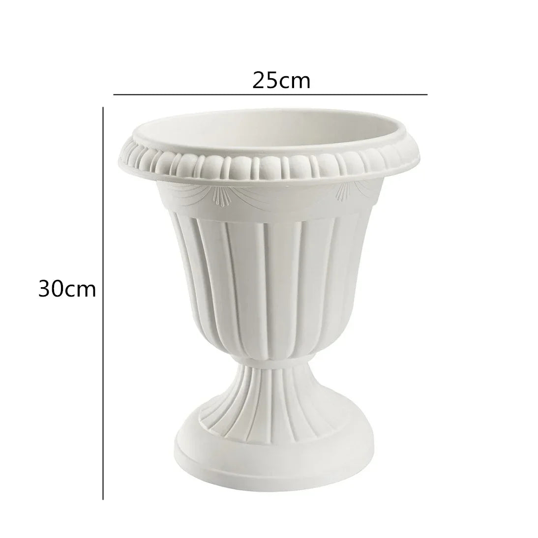 urne décorative classique or noir blanc fleurs plantes 25x30cm résine sculptée antique