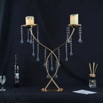 chandelier métal or bougies blanches décor mariage festif élégant table centro
