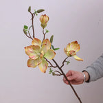 décoration intérieure branche magnolia artificielle fleurs rose blanches naturel salon maison événements