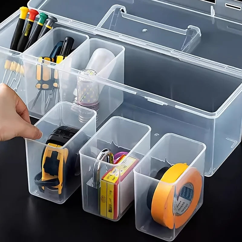 boîtes transparentes rangement outils vis clous écrous compartiments organisateur utilitaire multifonctionnels toolbox