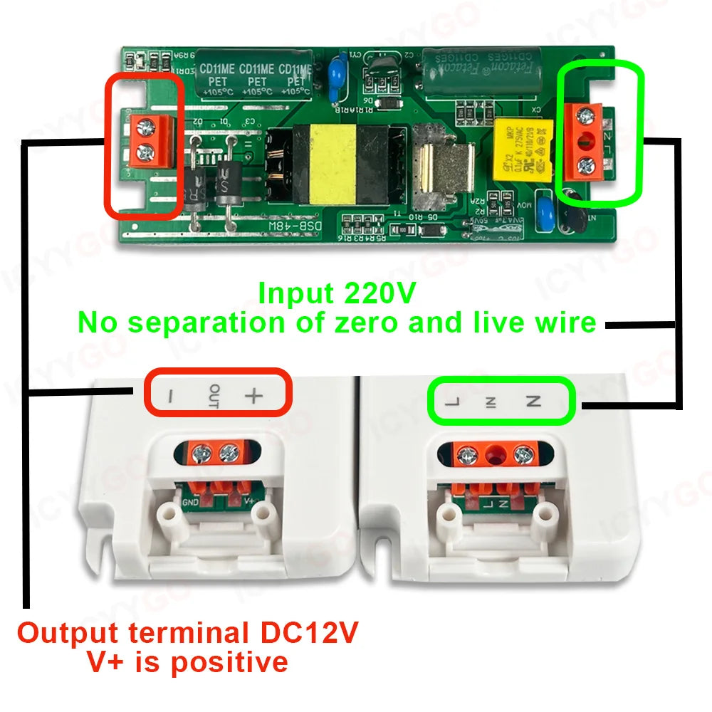 alimentation led 12w 24w 60w 120w dc12v dc24v overload protection moderne compact