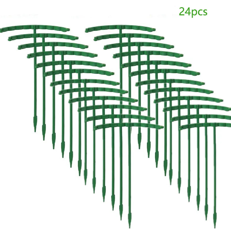 support plante plastique vert foncé moderne 12 pièces tiges fixations jardin fleurs
