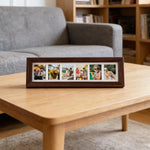 cadre photo multiple bois grainé rustique décoration intérieure fond texturé liège opaque paysages portraits