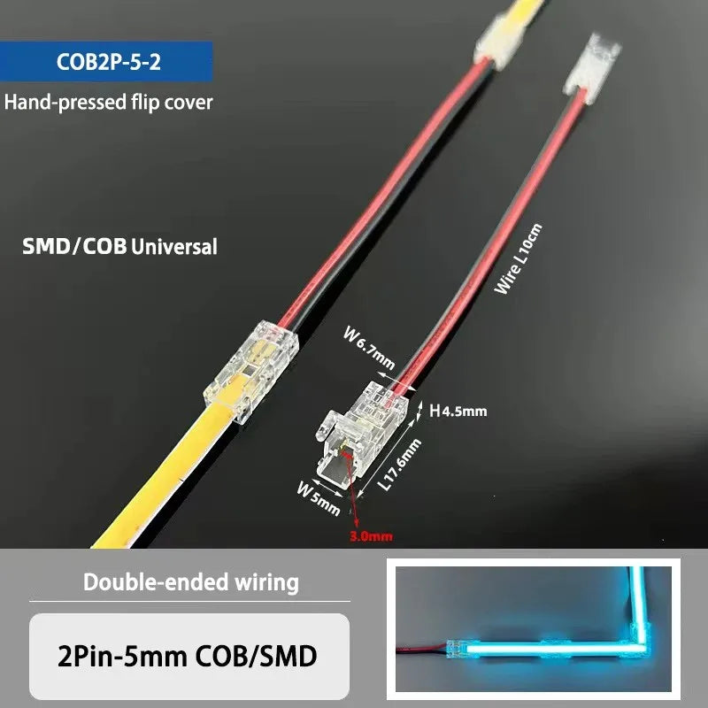 connecteurs led blanc jaune vert bleu 5v 48v 5mm 8mm 10mm clips transparents modernes