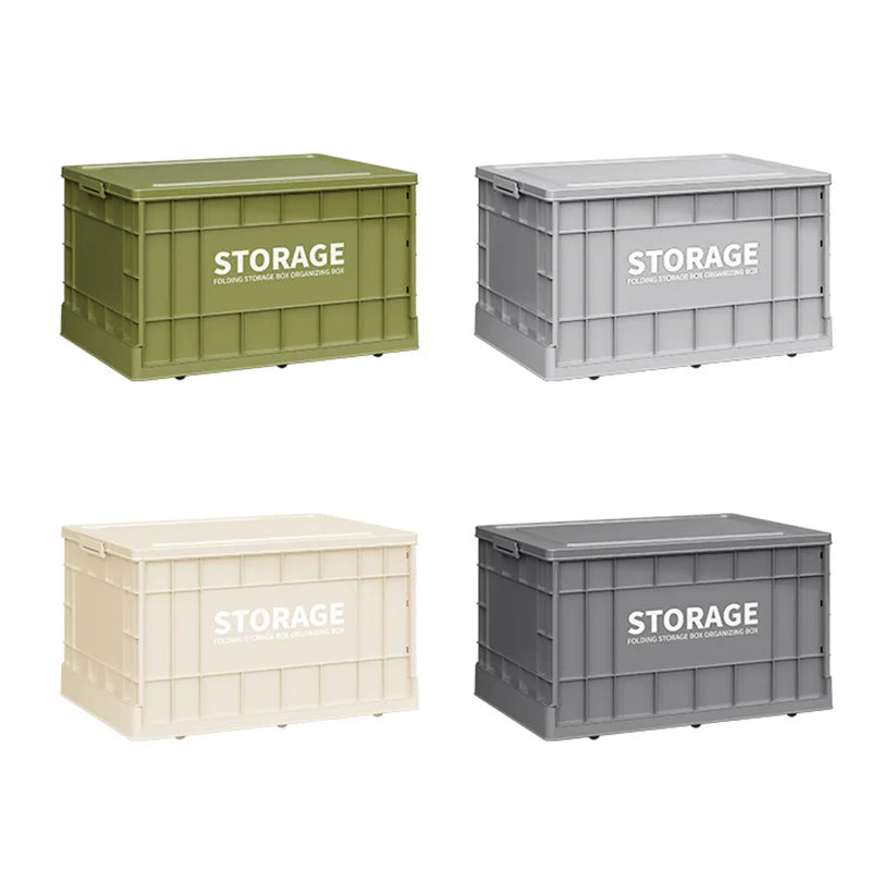 boîtes rangement pliables vert olive gris clair beige poignées couvercles amovibles moderne fonctionnel respectueux