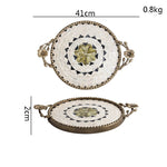 plateau rangement blanc noir mosaïque élégant poignées fleurs carreaux verres tasses decoration minimaliste