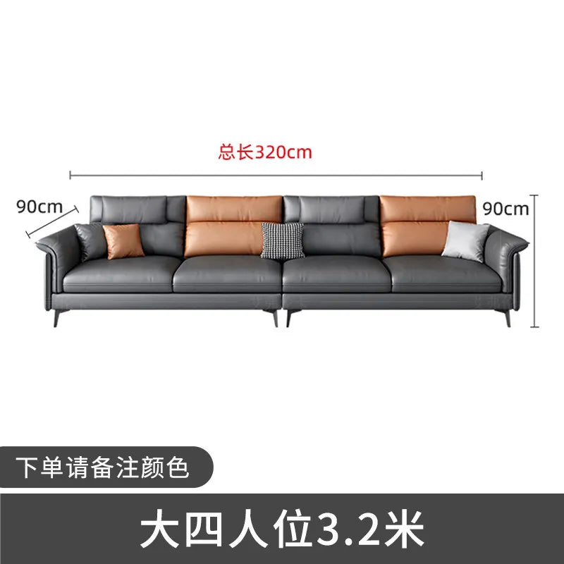 Canapé d'angle moderne cuir gris chaise lounge pieds noirs coussins géométriques salon bois composite