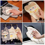 serviettes chat mignon gris blanc beige douces kawaii salle bain buccale nettoyage