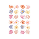 sticker mural moderne fleur simple rose orange jaune bleu adhésif décoration chambre fille