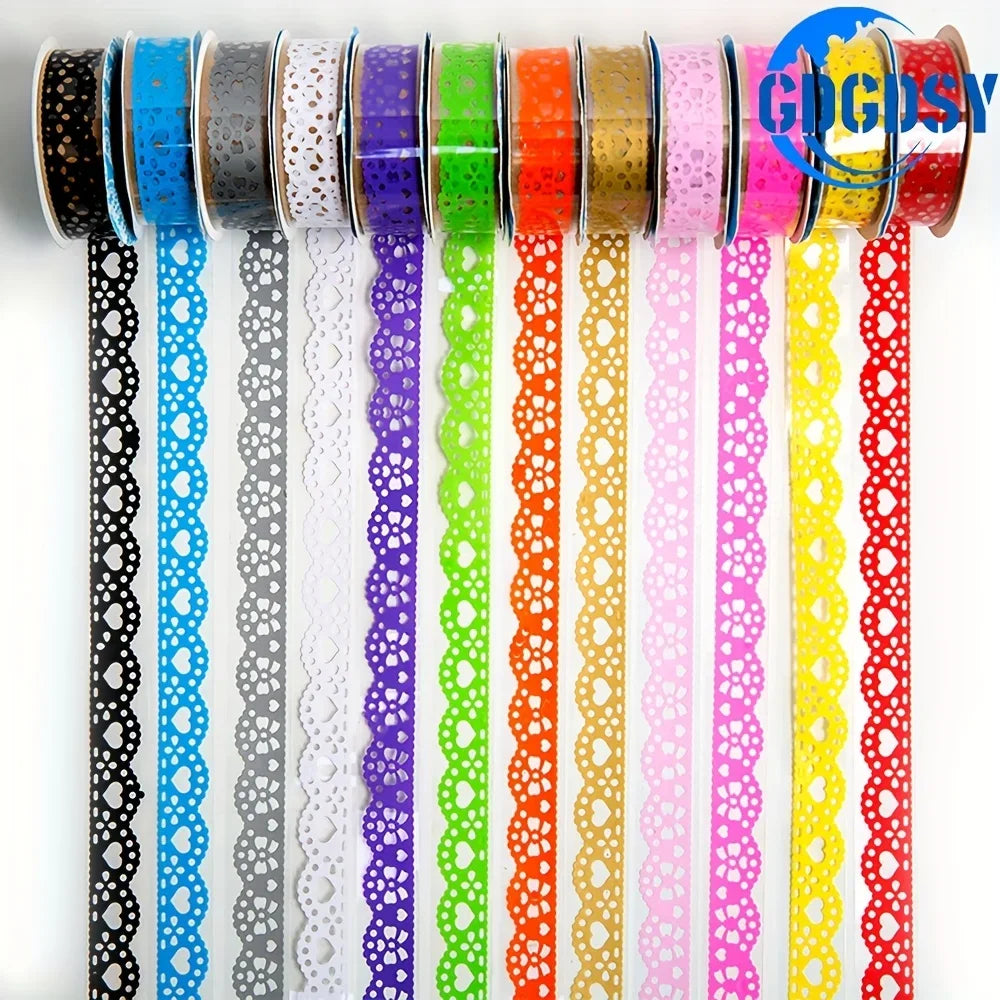 ruban décoratif dentelle blanche adhésif noir bleu gris violet orange rose jaune classique