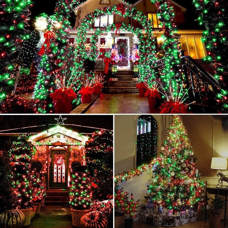 guirlande lumineuse solaire extérieure jardin led vertes étanche décoration fête patio noël