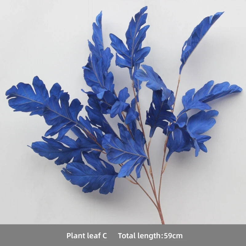 décoration événement artificielle fleurs bleu royal soie feuilles bouquets hybride ornement festifsintérieur