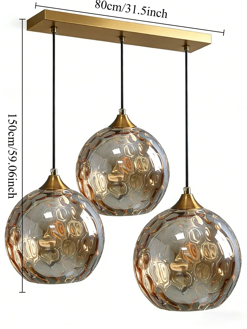 Suspension lumineuse moderne bleu clair vert foncé texture ondulée élégante chambre salon
