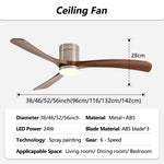 ventilateur moderne lumière led blanc marron moteur dc télécommande salon maison
