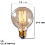 ampoule led filament rétro vintage globe transparent spirale dorée culotte e27 salon