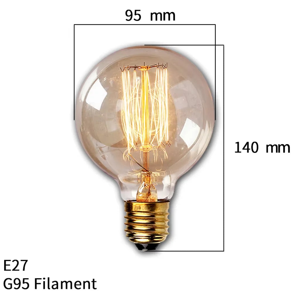ampoule led filament rétro vintage globe transparent spirale dorée culotte e27 salon