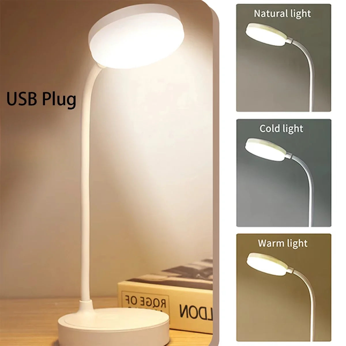 lampe table led rechargeable usb moderne minimaliste blanc opacité câble