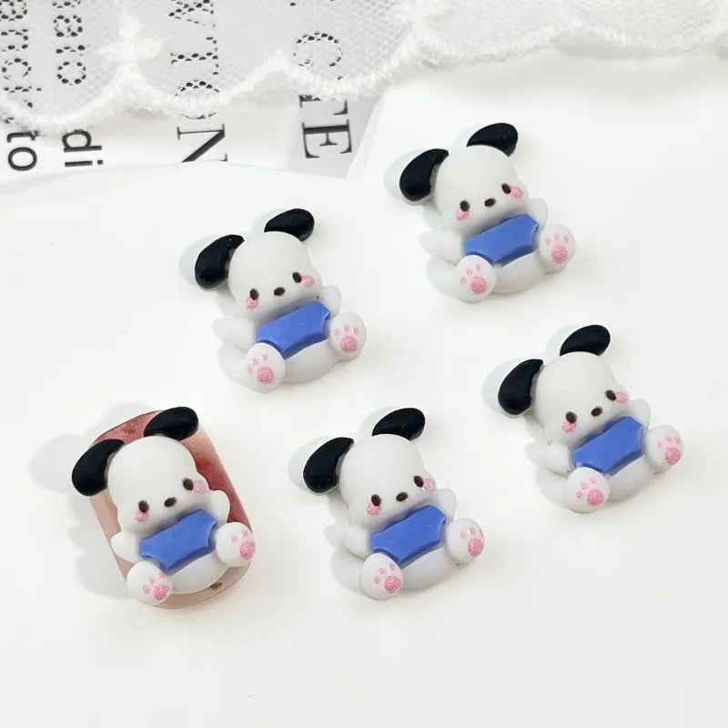 figurines résine animaux clips cheveux noir violet rose blanc bleu jaune cartoon mignons coeurs