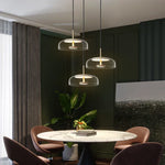 luminaire suspension verre moderne doré transparent brillant câble noir chambre salon éclairage nordique chambre