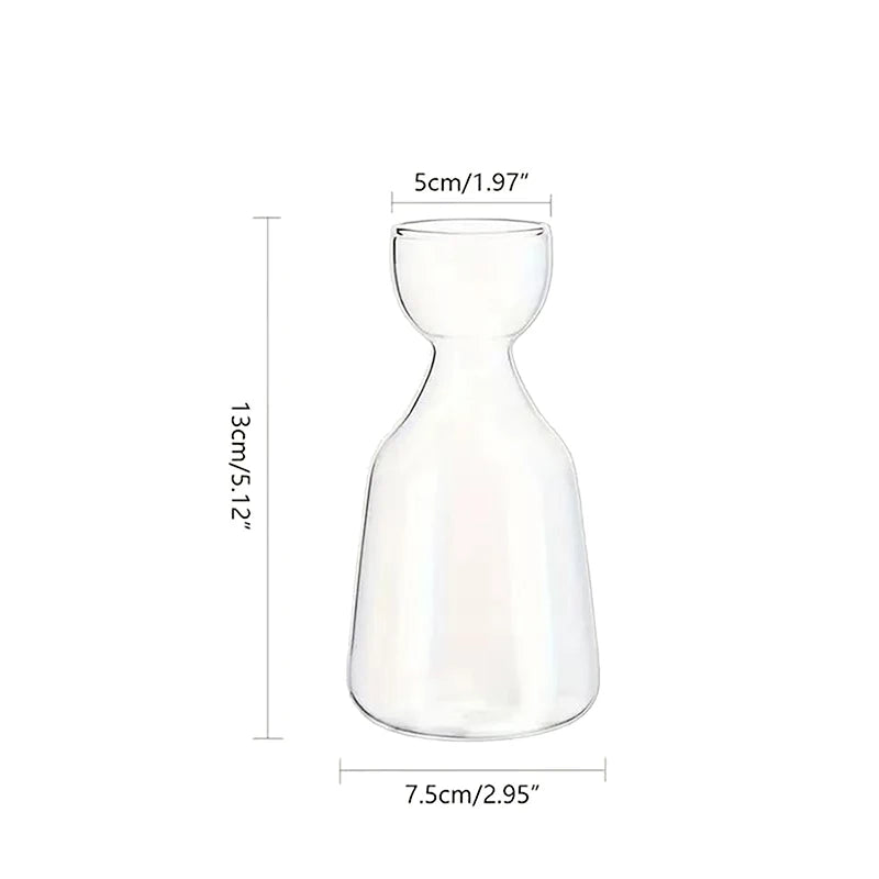 vase verre transparent moderne fleurs artificielles plante push feuilles eau claire original minimaliste