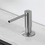 distributeur savon liquide argenté finition brossée moderne minimaliste bouteille 500ml opacité fixations accessoire salle
