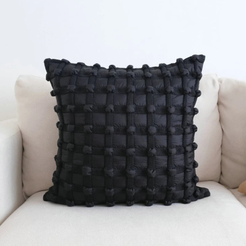 coussin brodé pommes noir blanc housses d'oreiller polyester moderne décoration intérieure 45x45cm 30x50cm voiture