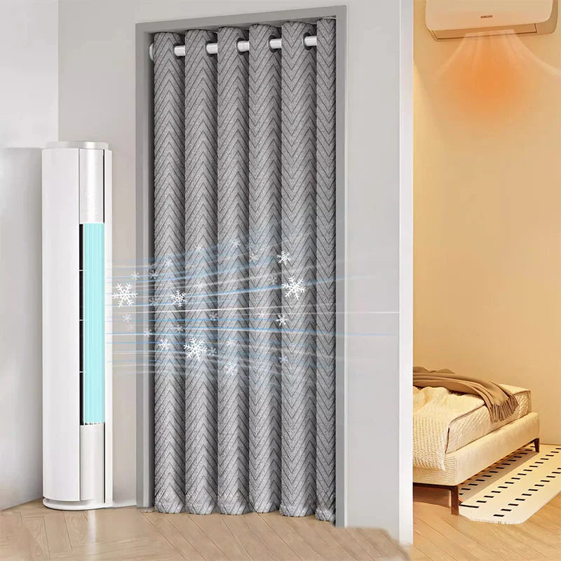 rideau chevron gris polyester moderne tringle isolation thermique soundproof chambre boutique