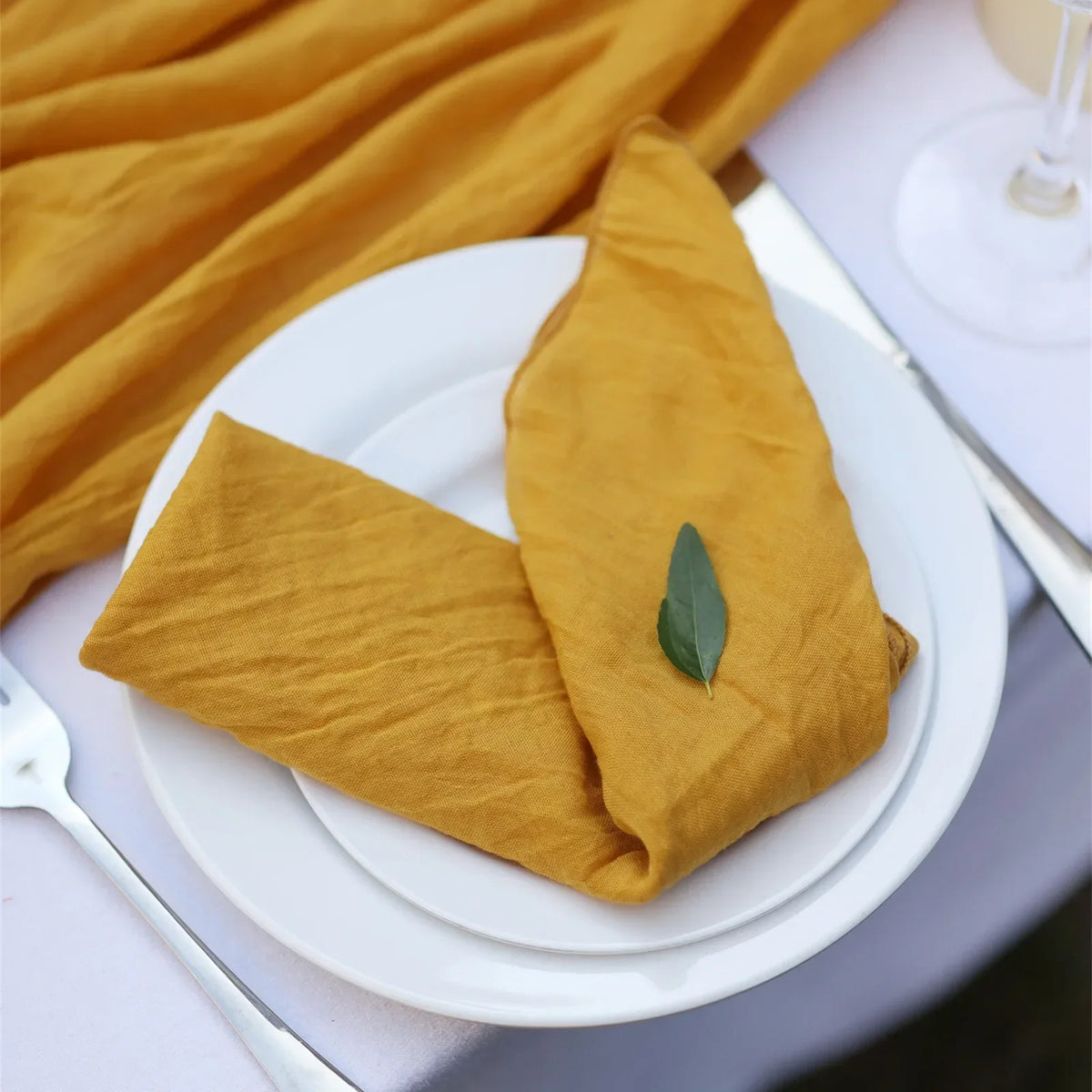 serviettes table bleu rose vert texture lin naturelle classique rustique bord effiloché
