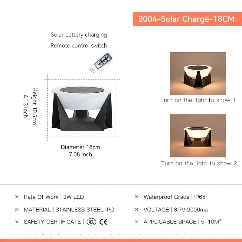 lampes solaires led extérieures modernes noires blanches autonomes étanches patio